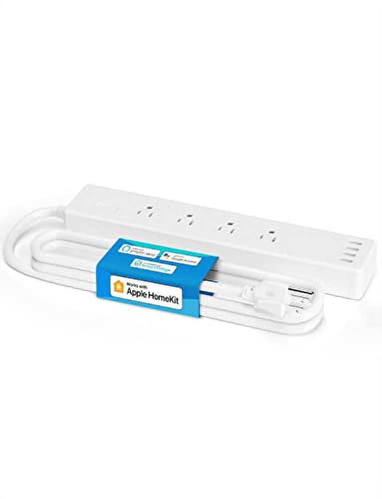 meross Smart Power Strip Compatible with Apple HomeKit, Siri, Alexa, Google Home and SmartThings, WiFi Surge Protector with 4 AC Outlets, 4 USB Ports and 6ft Extension Cord, Voice and Remo