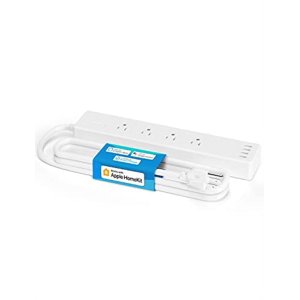 Meross Smart Power Strip Compatible avec Apple HomeKit, Siri, Alexa, Google Home et SmartThings, WiFi Protecteur de surpression avec 4 AC Des sorties, 4 USB Ports et 6ft Cord d'extension, voix et Remo