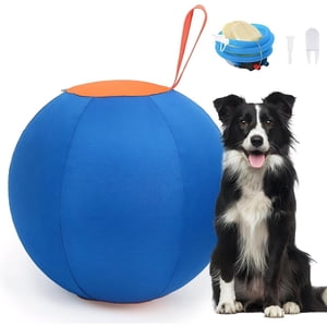 Dog Toy Ball,Horse Herding Ball - 25" Cover with Straps, Australian Shepherd, Cattle Dogs, Collie & Herding Dog, Giant Jolly Ball for Play