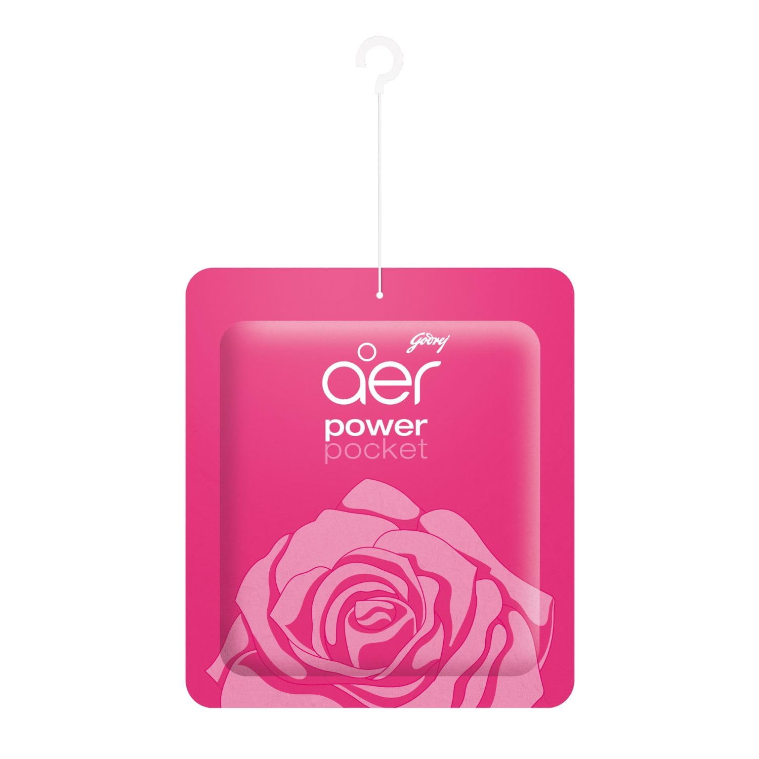 Godrej Aer Power Pocket Rose Fresh Blossom Bathroom Freshener, 10 g, Lasts Upto 30 Days, Air Freshener for Bathroom
