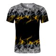 thumbnail image 1 of T-shirt à Manches Courtes pour Hommes avec Impression de Flammes et Col Rond, 1 of 8