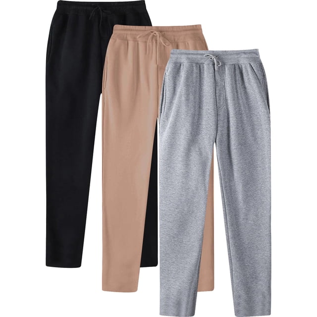 Weiqiqre Cargo Pants for Men 3 Pack Breathable Fleece Athletic Workout Jogger Sweatpants for Men with Pockets and Drawstring