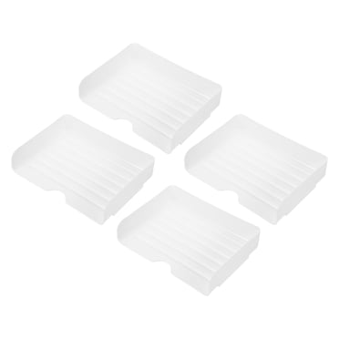 Uxcell Plateau à Lettres Empilable 13.3"x9.8"x3", Organiseur de Papier à 4 Niveaux Rectangulaire en Plastique, Organiseur d'Accessoires pour Bureau, Porte-Dossiers pour Tiroirs de Bureau, Rangement de Papier, Blanc