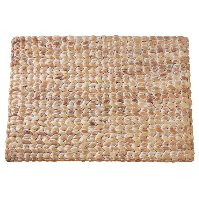 SARO 1404.S15R Napperon Rond Tissé en Jacinthe d'Eau de 15 Po Argent - Ensemble de 4