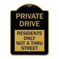 thumbnail image 1 of SignMission A-DES-BG-1824-23272 Panneau de Série Designer 18 x 24 Po - Panneau de Conduite Privée - Résidents Seulement Pas à Travers la Rue, Noir & Or, 1 of 1