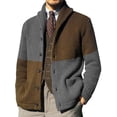 thumbnail image 1 of MAWCLOS Mens Outwear Open Front Cardigan Sweater Long Sleeve Sweaters Knitted Outdoor Color Block Cardigans Grey M, 1 of 6