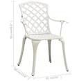 thumbnail image 4 of vidaXL Chaises de Jardin 4 Pcs Aluminium Moulé Blanc, 4 of 5