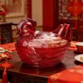 thumbnail image 3 of Glass Candy Jar Red Rooster Shape Large with Airtight Lid for Home, 3 of 7