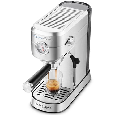 CASABREWS CM5418 Espresso Machine, 20-Bar Coffee Maker with PID Temperature Control, Pressure Gauge, Pre-Infusion, Steam Wand & Stainless Steel Design