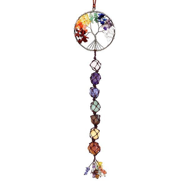 Kcavykas Mother's Day Gifts, Home Decorations7 Color Stone 7 Color Crystal Stone Hand Woven Pendant