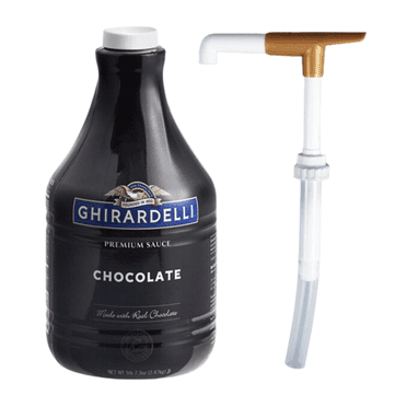 Ghirardelli Black Label Sauce Aromatisante au Chocolat – Profil Haut de Gamme de Cacao Noir Profond et de Liqueur de Chocolat avec Pompe Distributrice Commerciale Bonus, 64 fl oz