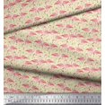 thumbnail image 2 of Soimoi Polyester Crepe Fabric Grass & Flamingo Bird Decor Fabric Printed Yard 52 Inch Wide, 2 of 3