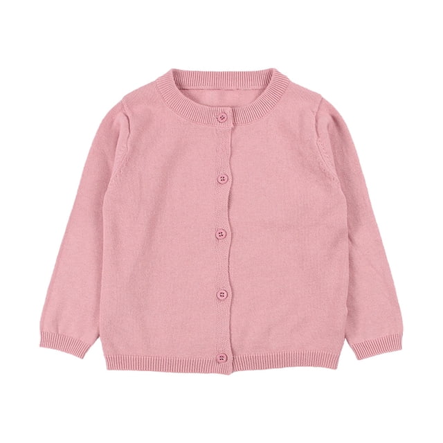 WEAIXIMIUNG Cardigan Chandail Noir Bébé Enfants Filles Cardigan Manches Longues Enfant Chandail Boutonné Fille Col Rond Cardigans Chandail