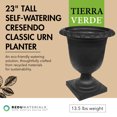 thumbnail image 2 of Tierra Verde Self-Watering Indoor Outdoor Urn Planter, Crescendo, 19"W x 23"H, 2 of 10