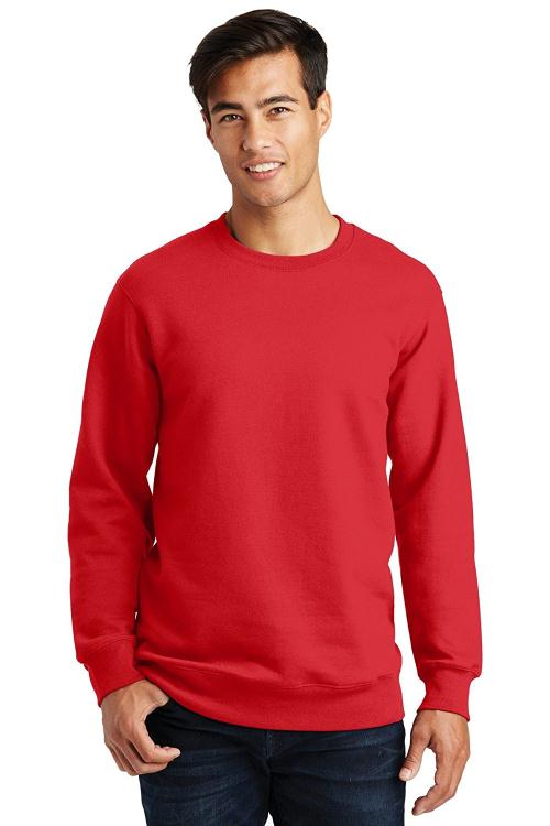 Port 1153783 Fan Favorite Fleece Crewneck Sweatshirt, Bright Red - Medium