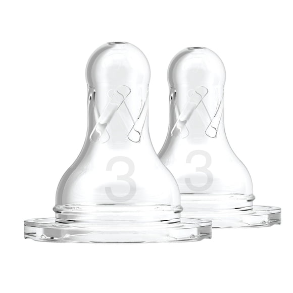 Tetines en silicone de Dr. Brown's standard, Niveau 3 Paquet de 2