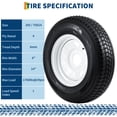 thumbnail image 4 of BeesClover Trailer Tire & Wheel Assembly Set of 2, 760LB Capacity for Utility & Boat Trailers, 4 of 8