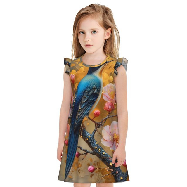Easygdp Robe de Pyjama Élégance pour Filles, Robe de Nuit Princesse pour Filles, Manches à Volants Adorables, Sans Fermetures Éclair Ni Boutons-TTG