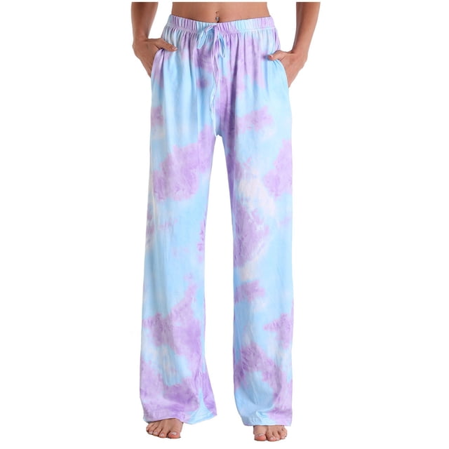 Birdeem Ensembles de Pyjama pour Femmes Mode Été Décontracté Imprimé Taille Élastique Pantalons de Pyjama