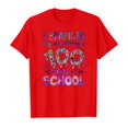 thumbnail image 4 of LUOGENLI T-Shirt pour Filles Enfants Mode Décontractée Imprimé Col Rond Ample Manche Courte T-Shirt Haut Maxi Chemises avec Shorts en Dessous Rouge 5-6 Ans, 4 of 4