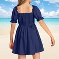 thumbnail image 5 of Robe Petite Fille à Manches Bouffantes, Robes Soleil, Robe Chic, Robes Trapèze Smockées pour Filles, Robe Chic pour Filles, 5 of 5
