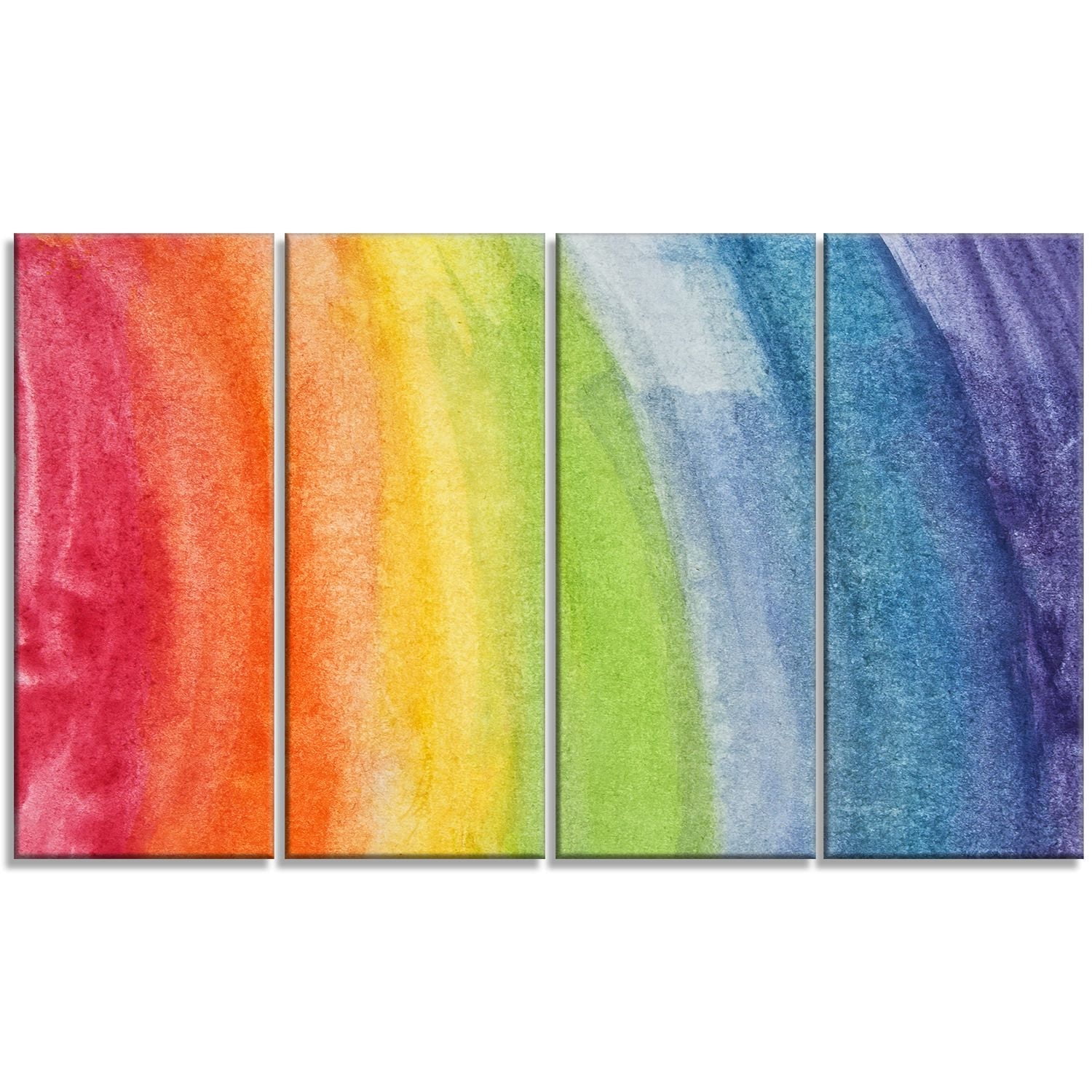 Design Art Flowing Rainbow Colours Multipanel Abstract Extra Large Metal Wall