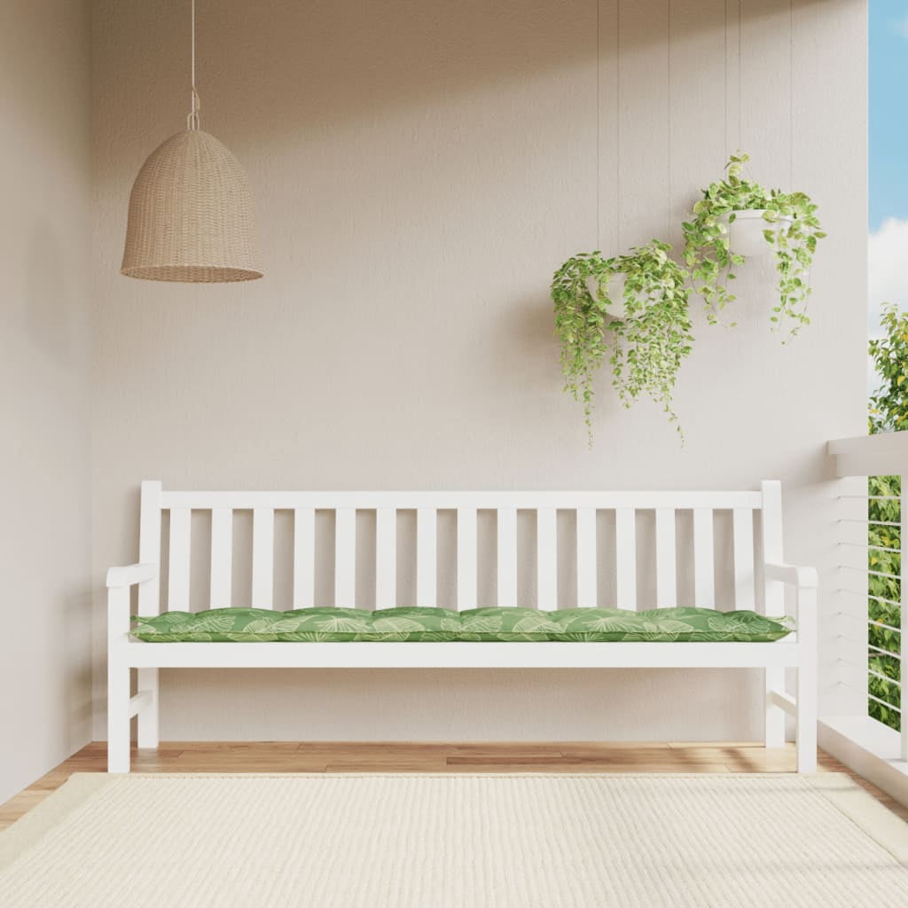 vidaXL Garden Bench Cushion Leaf Pattern 200x50x7 cm Fabric