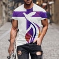 thumbnail image 2 of Chemises pour Hommes Confortables à Manches Courtes Imprimées Col Rond Blouses Chemises, 2 of 9