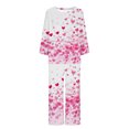 thumbnail image 3 of TIMIFIS Pyjamas de la Saint-Valentin pour Femmes Ensembles de Pyjamas pour Dames Décontractés Manches Longues Mignon Imprimé Cœur Col Rond Hauts Décontractés avec Pantalons Ensembles de Pjs, 3 of 3