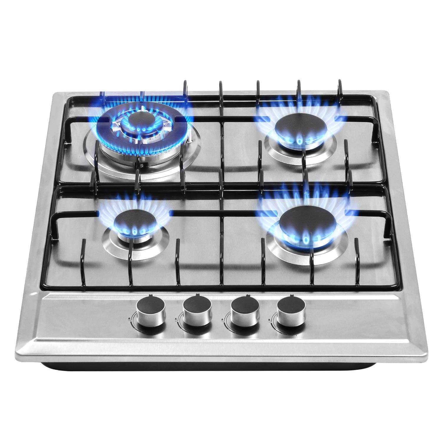 24"x20" Built in Gas Cooktop 4 Burners Stainless Steel Stove with NG/LPG Conversion Kit Thermocouple Protection and Easy to Clean (20Wx24L)