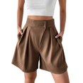 thumbnail image 1 of Gspmoly Shorts Short pour Femmes, Combinaison Décontractée pour Femmes à Bretelles, Aguichant, à Jambe Droite, à Encolure Unie, Combinaison, de Randonnée pour Femmes, Économies d'Été, Liquidation, Café L, 1 of 6