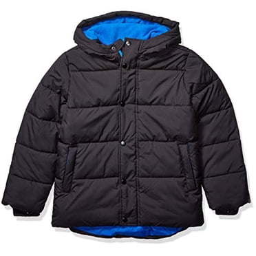 Veste Matelassée à Capuchon pour Tout-Petits Garçons, Poids Lourd, Noir, 3T