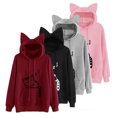 thumbnail image 3 of FAROOT Women's Long Sleeve Printed Top, Cartoon Pattern Hoodie with Pocket, 3 of 3