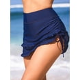 thumbnail image 3 of Charmo Womens Ruffled Hem Swim Skirts High Waisted Tankini Bottoms Drawstring Bikini Bottoms, 3 of 7