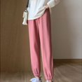 thumbnail image 4 of LSLJS Plush Women's Sports Solid Color Leggings Loose Casual Sanitary Pants Straight Tube Large Size Long Pants, 4 of 7