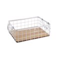 thumbnail image 3 of pitrice Wire Basket Grid Desktop Finishing Storage Baskets All-Purpose with Handles Shelf Kitchen Organizer Corner Frame White M/36*26*12cm, 3 of 9