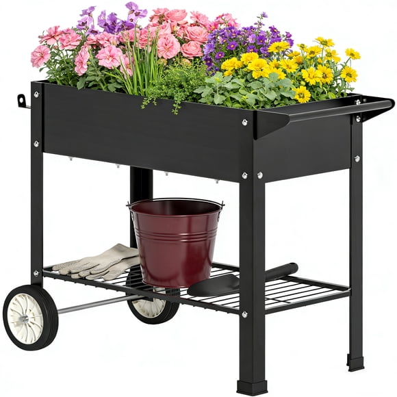 Noble House Galvanized Raised Garden Bed with Legs
