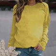 thumbnail image 2 of Hauts à Manches Longues pour Femmes Mode Femmes Décontracté Manches Longues Col Rond Uni Chandail pour Dames Hauts Blouse Blouses à Manches Longues pour Femmes Hauts à Manches Longues Hauts pour Femmes Manches Longues, 2 of 4