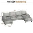 thumbnail image 2 of Homall Modern U-Shape Sectional Sofa, Chenille Fabric Modular Couch, 4 Seat Oversized Sofa with Chaise for Living Room, Sleeper Sofa Bed with Memory Foam, 2 of 7