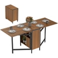 thumbnail image 1 of HOMCOM Folding Dining Table with 4-Shelves, Drop Leaf Kitchen Table, Brown, 1 of 10