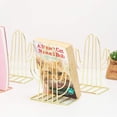 thumbnail image 4 of Bookends Metal Book Ends Heavy Duty Modern Decorative Cactus Bookend Bookshelf Decor for Home Bedroom Library Office School Book Display Desktop Organizer Decorative for Adults & Kids Gift Gold, 4 of 7
