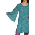 thumbnail image 4 of Moomaya Kurtis Courtes en Poly-Crêpe pour Femmes, Robe à Manches Kimono Imprimée, Haut Indien, 4 of 5