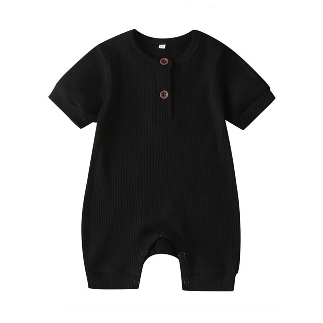 Xingqing Nouveau-Né Garçon Fille Manches Courtes Tricoté une Seule Pièce de Romper Clothes