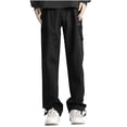 thumbnail image 2 of Styesk Men's Pants Men's Solid Color Pocket Work Pants Straight Leg Pants, 2 of 8