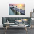 thumbnail image 1 of Wooden Sea Bridge and Sunset - Seashore Photo Canvas Print, 1 of 3