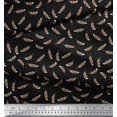 thumbnail image 2 of Soimoi Black Modal Satin Fabric Eagle Feather Printed Fabric 1 Yard 42 Inch Wide, 2 of 3