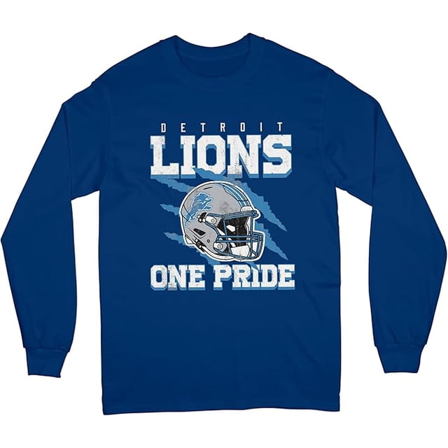 NFL Detroit Lions One Pride Bleu Marine Très Grand Molleton à Col Rond