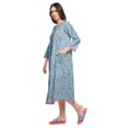 thumbnail image 2 of Moomaya Coton Femme Longueur Genou Manches 3/4 Chemise de Nuit Imprimée Tenue de Nuit, 2 of 5