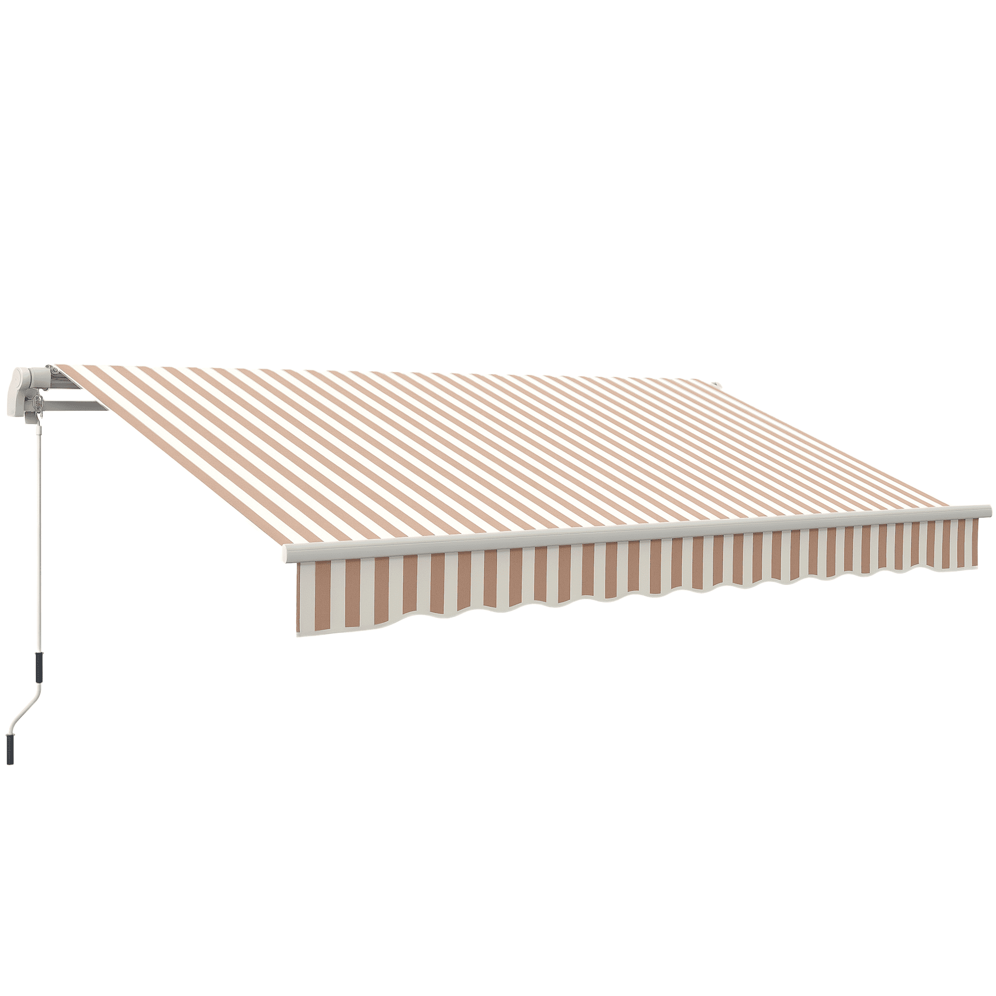 Outsunny Auvent Rétractable Abri Pare-Soleil Manuel Beige