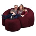 thumbnail image 2 of Ultimate Sack 6000 6-Foot Bean Bag Chair with Footstool Set, Burgundy Suede Cover, 2 of 7